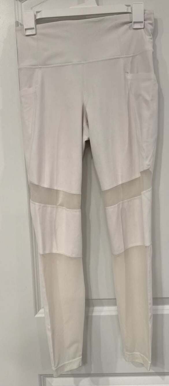 Athleta Meshblock Pocket Pura Tight High Rise Leggings White